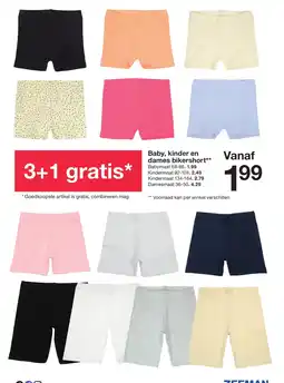 Zeeman Baby, kinder en dames bikershort aanbieding