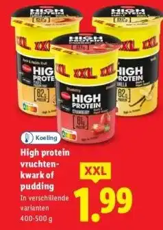 Lidl High protein vruchten- kwark of pudding aanbieding