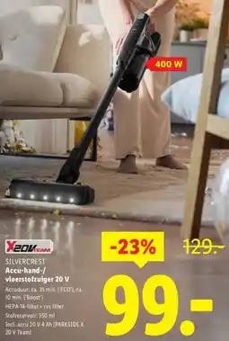 Lidl Accu-hand-/ vloerstofzuiger 20 V aanbieding