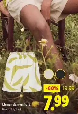Lidl Linnen damesshort aanbieding