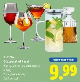 Lidl Glazenset of karaf aanbieding