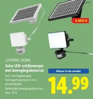 Lidl Solar LED-schijnwerper met bewegingsdetector aanbieding