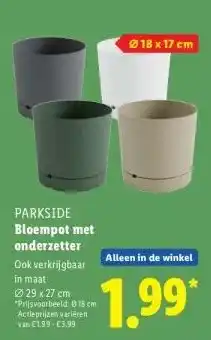 Lidl Bloempot met onderzetter aanbieding