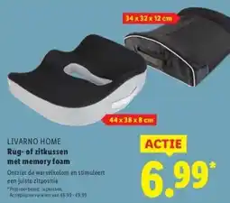 Lidl Rug- of zitkussen met memory foam aanbieding