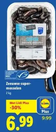 Lidl Zeeuwse super- mosselen aanbieding