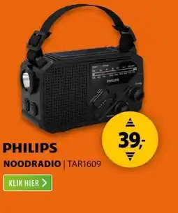 Expert Philips TAR1609 Noodradio Zwart aanbieding