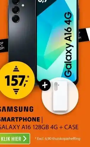Expert Samsung Galaxy A16 128GB 4G + Clear Case aanbieding