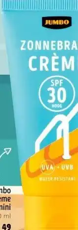 Jumbo Jumbo zonnebrand crème SPF 30 mini aanbieding