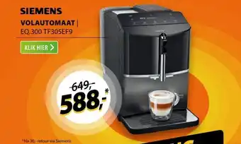 Expert Siemens EQ.300 TF305EF9 Zwart/rvs aanbieding