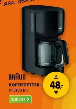 Expert Braun KF3100 BK PurEase Zwart/grijs aanbieding
