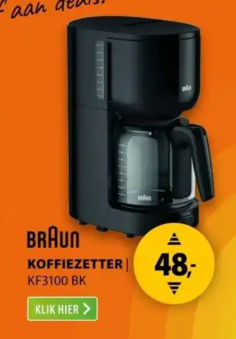 Expert Braun KF3100 BK PurEase Zwart/grijs aanbieding