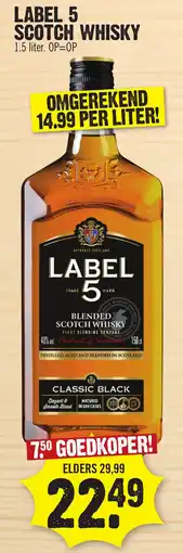 Super Dirck 3 LABEL 5 SCOTCH WHISKY aanbieding