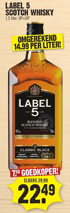 Super Dirck 3 LABEL 5 SCOTCH WHISKY aanbieding