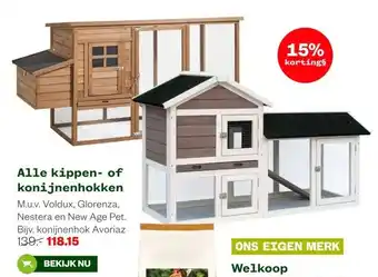 Welkoop Alle kippen- of konijnenhokken aanbieding