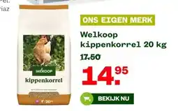 Welkoop ONS EIGEN MERK Welkoop kippenkorrel 20 kg aanbieding