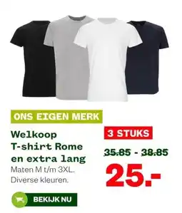 Welkoop Welkoop T-shirt Rome en extra lang aanbieding