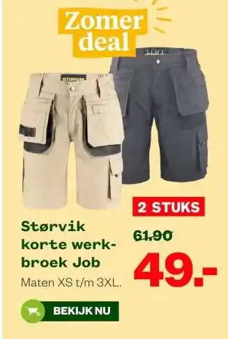 Welkoop Størvik korte werk- broek Job aanbieding