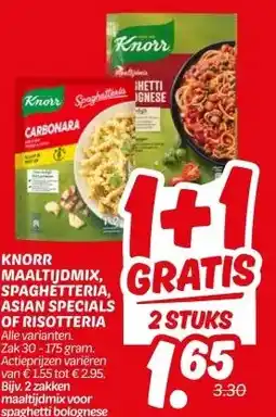 Dekamarkt Knorr maaltijdmix, spaghetteria, asian specials of risotteria aanbieding