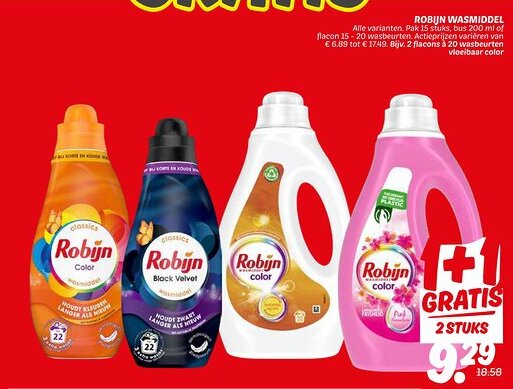 Dekamarkt Robijn wasmiddel aanbieding