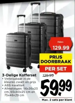 Vomar Voordeelmarkt 3 Delige Kofferset aanbieding