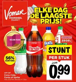 Vomar Voordeelmarkt Coca-Cola, Fanta of Sprite aanbieding