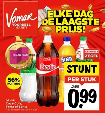 Vomar Voordeelmarkt Coca-Cola, Fanta of Sprite aanbieding