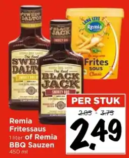Vomar Voordeelmarkt Remia Fritessaus of Remia BBQ Sauzen aanbieding