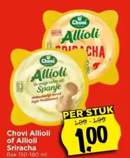 Vomar Voordeelmarkt Chovi Allioli of Allioli Sriracha aanbieding