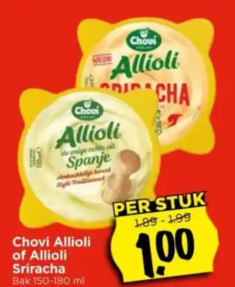 Vomar Voordeelmarkt Chovi Allioli of Allioli Sriracha aanbieding