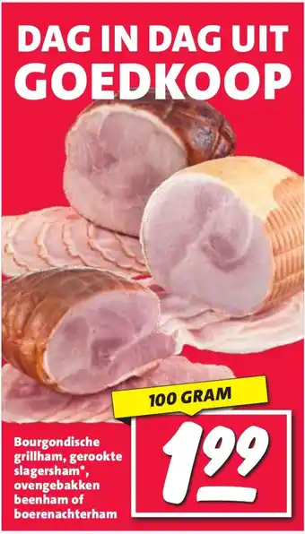 Nettorama Bourgondische grillham, gerookte slagersham, ovengebakken beenham of boerenachterham aanbieding