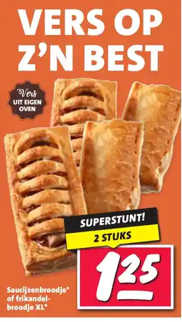 Nettorama Saucijzenbroodje of frikandel broodje XL aanbieding