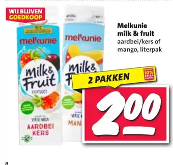 Nettorama Melkunie milk & fruit aanbieding