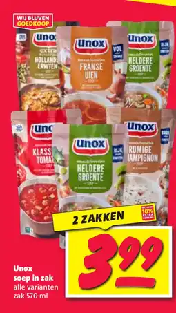 Nettorama Unox soep in zak aanbieding