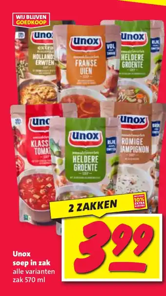 Nettorama Unox soep in zak aanbieding