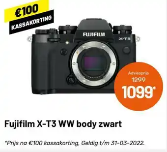 Kamera Express Fujifilm X-T3 WW body zwart aanbieding