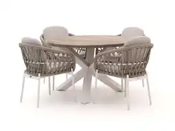 Kees Smit Bellagio Cupello/ROUGH-Y ø120cm dining tuinset 5-delig aanbieding