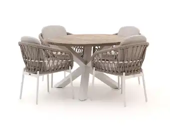 Kees Smit Bellagio Cupello/ROUGH-Y ø120cm dining tuinset 5-delig aanbieding