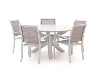 Kees Smit Bellagio Anzio/Lodola ø150cm dining tuinset 6-delig stapelbaar aanbieding