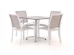 Kees Smit Bellagio Anzio/Canzo 80cm dining tuinset 5-delig stapelbaar inklapbaar aanbieding