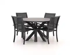 Kees Smit Bellagio Anzio/Fidenza ø126cm dining tuinset 5-delig stapelbaar aanbieding