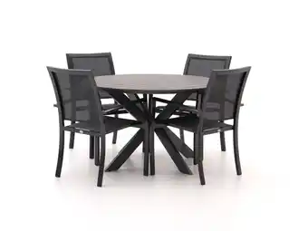 Kees Smit Bellagio Anzio/Fidenza ø126cm dining tuinset 5-delig stapelbaar aanbieding