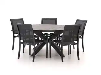 Kees Smit Bellagio Anzio/Fidenza ø149cm dining tuinset 6-delig stapelbaar aanbieding