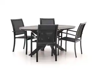 Kees Smit Bellagio Anzio/Fidenza ovaal 180cm dining tuinset 5-delig stapelbaar aanbieding