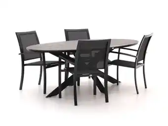 Kees Smit Bellagio Anzio/Fidenza ovaal 220cm dining tuinset 7-delig stapelbaar aanbieding