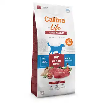 Zooplus Dubbelpak: 2x12kg Calibra Life Adult Medium Breed met vers rundvlees hondenvoer droog aanbieding