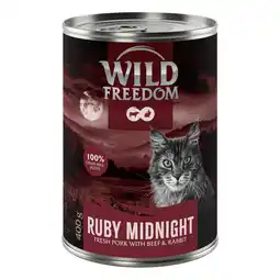 Zooplus 6x400g Wild Freedom Red Meat Ruby Midnight Varkensvlees, Rund Konijn natvoer voor katten aanbieding