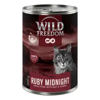 Zooplus 6x400g Wild Freedom Red Meat Ruby Midnight Varkensvlees, Rund Konijn natvoer voor katten aanbieding