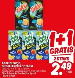 Dekamarkt APPELSIENTJE, DUBBELFRISSS OF TAKSI aanbieding