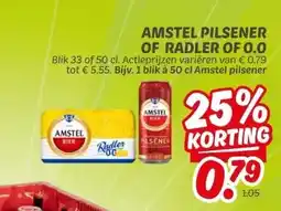Dekamarkt AMSTEL PILSENER OF RADLER OF 0.0 aanbieding
