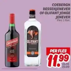 Dekamarkt COEBERGH BESSENJENEVER OF OLIFANT JONGE JENEVER aanbieding